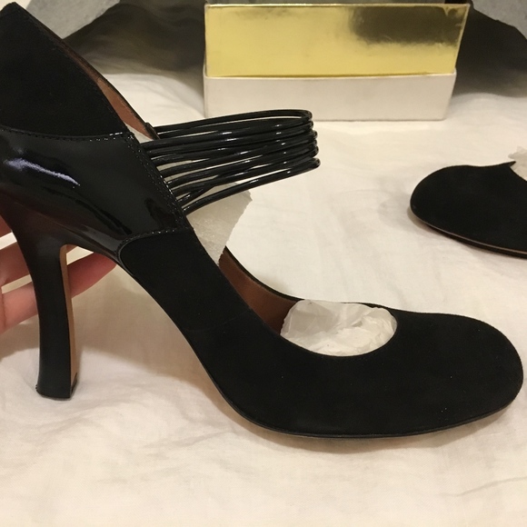 Modern Vintage Edwiges Art-Deco Black Suede Pumps - Picture 4 of 8